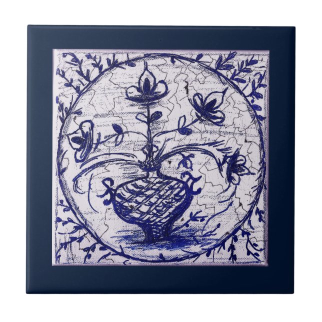 De Cerâmica Antigo azulejo Norte-Alemão, azulejo cerâmico vint (Frente)