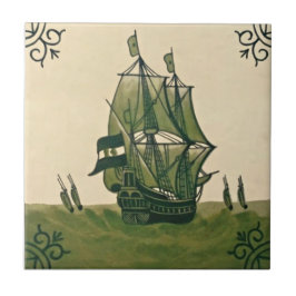 De Cerâmica Antiquado Minton Hollins Delft Azulejo #3 Repro