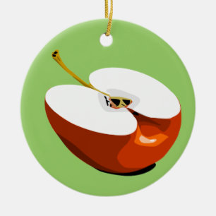 De Cerâmica Apple corta o ornamento