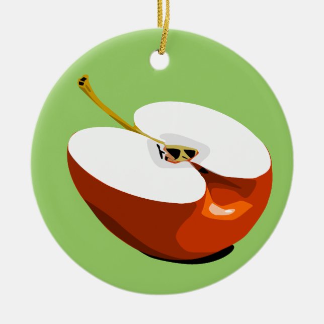 De Cerâmica Apple corta o ornamento (Frente)