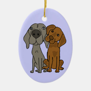 De Cerâmica AQ- Weimaraner e ornamento do ponteiro