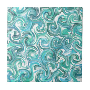 De Cerâmica Aqua Swirl Azulejo cerâmico