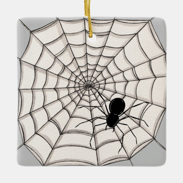 De Cerâmica Aranhas e ornamento cerâmico do Halloween na Web (Frente)