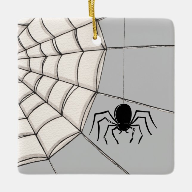 De Cerâmica Aranhas e ornamento cerâmico do Halloween na Web (Frente)