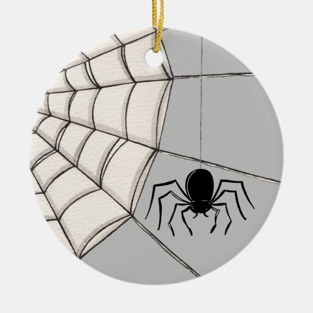 De Cerâmica Aranhas e ornamento cerâmico do Halloween na Web (Frente)