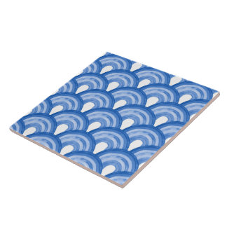 De Cerâmica Arco-íris a aquarela - padrão azul Azulejo cerâmic