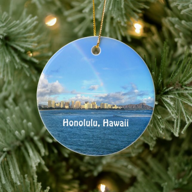 De Cerâmica Arco-íris sobre Ornamento Cerâmico Honolulu (Árvore)