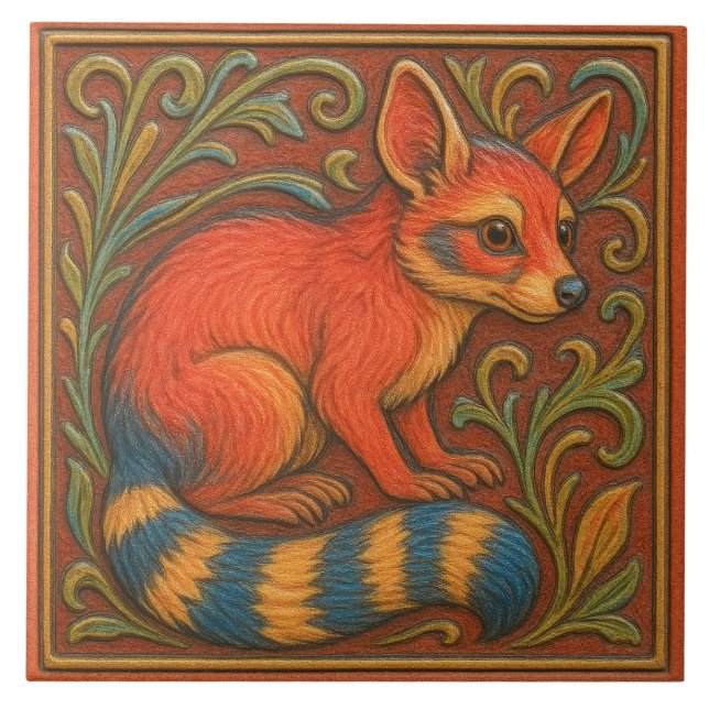 De Cerâmica Arizona Ringtail - Azulejo cerâmico (Frente)