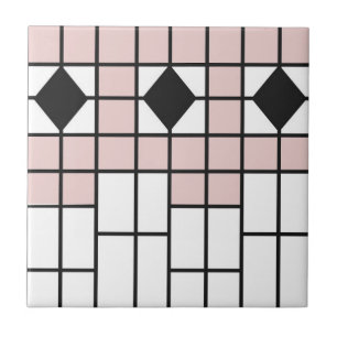 De Cerâmica Art Deco Azulejo cerâmico Blush Pink Geo Impress