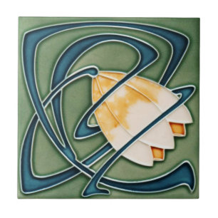 De Cerâmica Art Nouveau Style Azulejo cerâmico.Floral