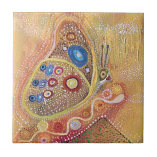 De Cerâmica Arte da borboleta que pinta o azulejo cerâmico da