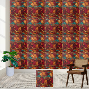 De Cerâmica Artisan Crafted African Motif Azulejo