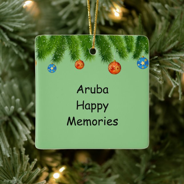 De Cerâmica Aruba - Ornamento Feriado (Árvore)