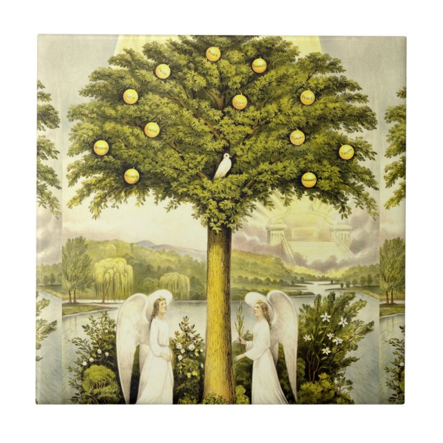 De Cerâmica Árvore do azulejo da vida (Frente)