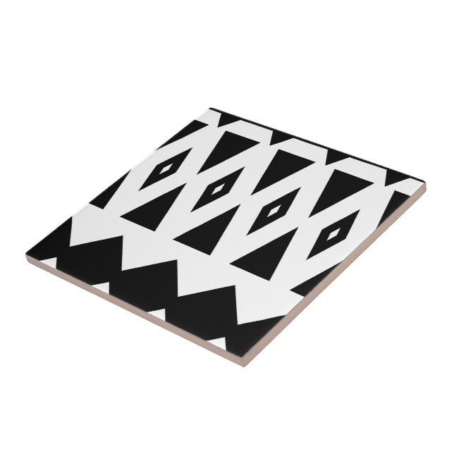 De Cerâmica Asteca - azulejo preto e branco clássico #2 (Lateral)