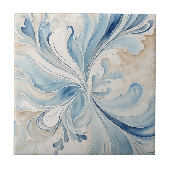 De Cerâmica Azul bege deixa Azulejo cerâmico (Frente)
