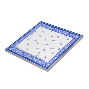 De Cerâmica Azul & branco 2, (4,25" x 4,25") azulejo pequeno