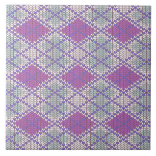 De Cerâmica AZUL-LILÁS ARGYLE TRICOTADO Azulejo Cerâmico 6x6