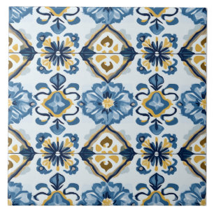 De Cerâmica Azul Marinho, Dourado e Azulejo Cerâmico Azul