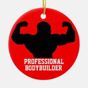 De Cerâmica Azul vermelho do ornamento do Bodybuilder