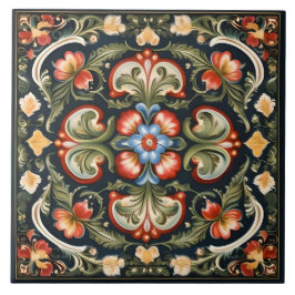De Cerâmica Azulejo 2 Decorativo do Rosemaling Norueguês