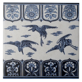 De Cerâmica Azulejo 3 gruas Repro Minton Blue Border