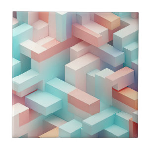 De Cerâmica Azulejo Abstrato 3D Pastel