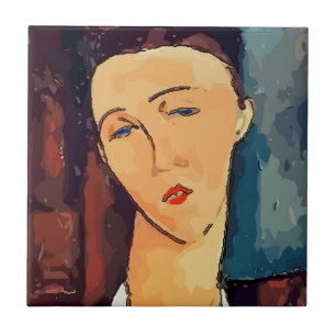 De Cerâmica Azulejo Abstrato Mulher Marrom, adicionar texto Az