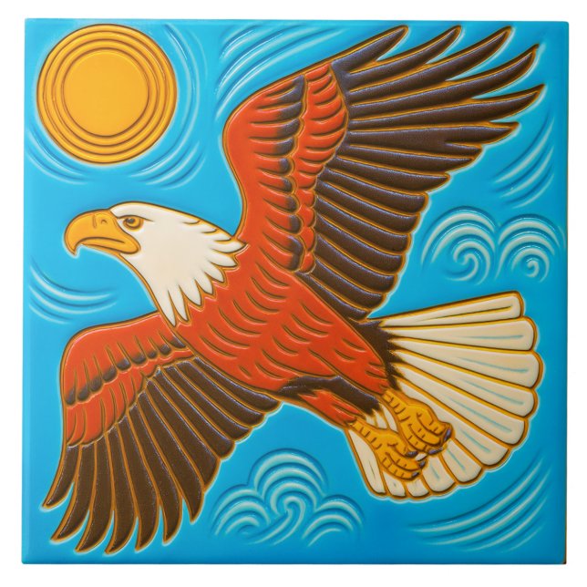 De Cerâmica Azulejo Águia Americana (Frente)