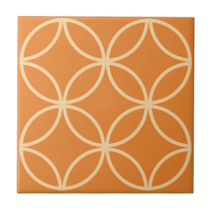 De Cerâmica Azulejo alaranjado do abricó com teste padrão do