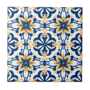 De Cerâmica Azulejo - Amarelo Azul Branco