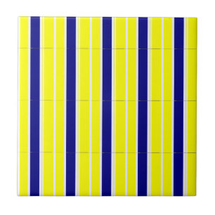 De Cerâmica Azulejo Amarelo & Azul Faixa Branca