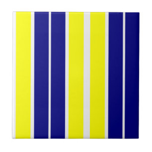 De Cerâmica Azulejo Amarelo & Azul Faixa Branca