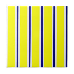 De Cerâmica Azulejo Amarelo & Azul Faixa Branca