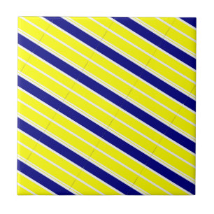 De Cerâmica Azulejo Amarelo & Azul Faixa Branca