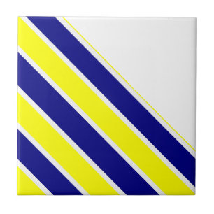 De Cerâmica Azulejo Amarelo & Azul Faixa Branca