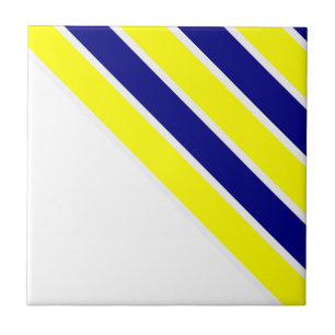 De Cerâmica Azulejo Amarelo & Azul Faixa Branca Quadrado
