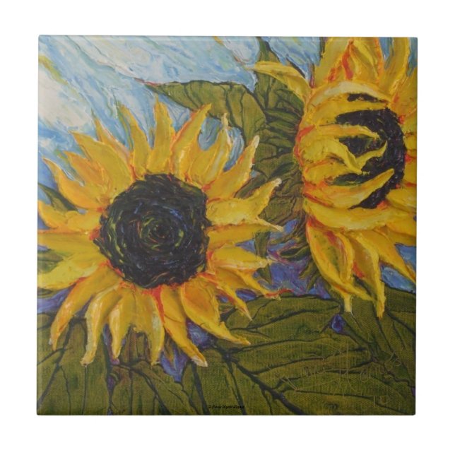 De Cerâmica Azulejo amarelo dos girassóis (Frente)