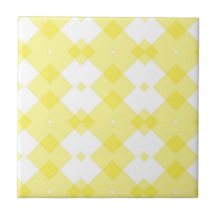 De Cerâmica Azulejo Amarelo e Branco Listrado Quadrado