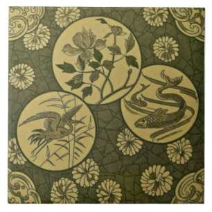 De Cerâmica Azulejo Anglo Japonês Repro Verde