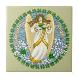 De Cerâmica Azulejo Anjo Trevo Irlandês
