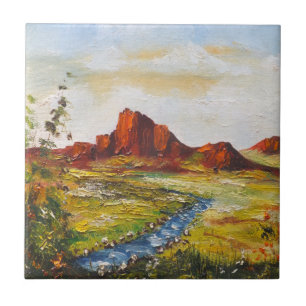 De Cerâmica Azulejo Ann Hayes pintando Red Rock Canyan
