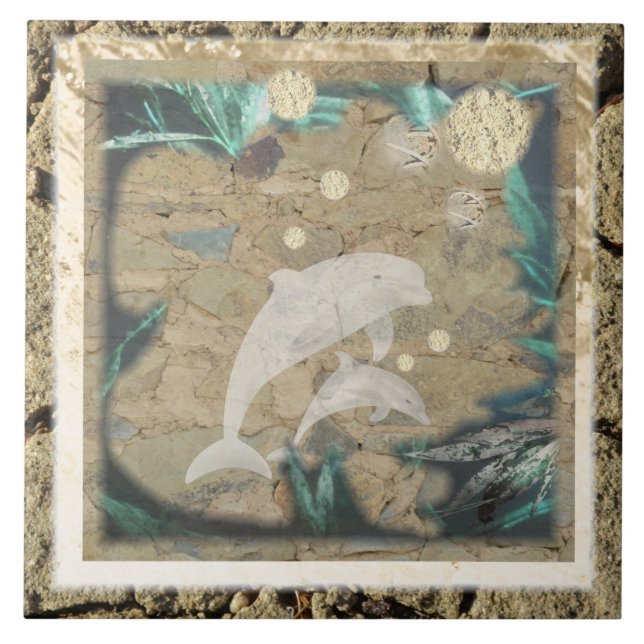 De Cerâmica Azulejo antigo do golfinho (Frente)