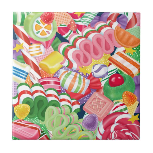 De Cerâmica Azulejo antiquado dos doces do Natal (Frente)