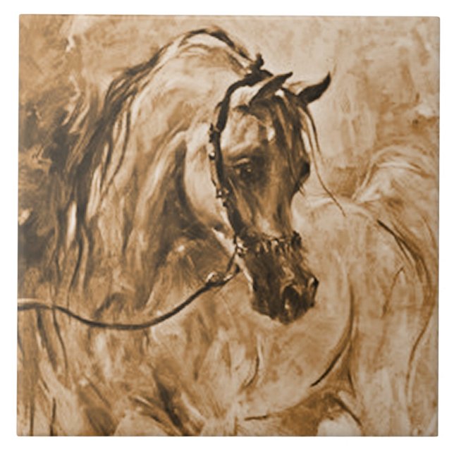 De Cerâmica Azulejo árabe do cavalo (Frente)