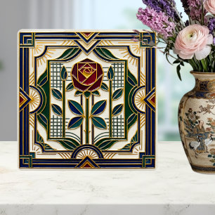 De Cerâmica Azulejo Art Déco Floral Rosa Vermelho Azul Verde D