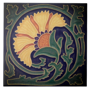 De Cerâmica Azulejo Art Nouveau - Design Floral