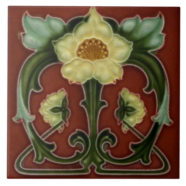 De Cerâmica Azulejo art nouveau estilo lareira decorativa (Frente)