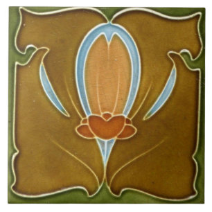 De Cerâmica Azulejo - Arte Nova Floral Antiga