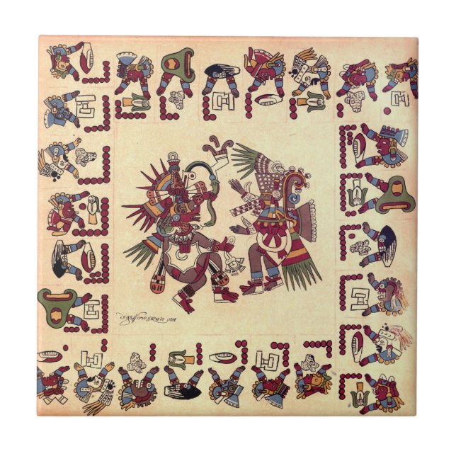 De Cerâmica Azulejo asteca da arte (Frente)